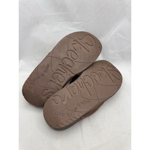 Skechers Tone Ups Womens Size 8 Brown Leather Thong Sandals Flip Flops - Picture 4 of 5